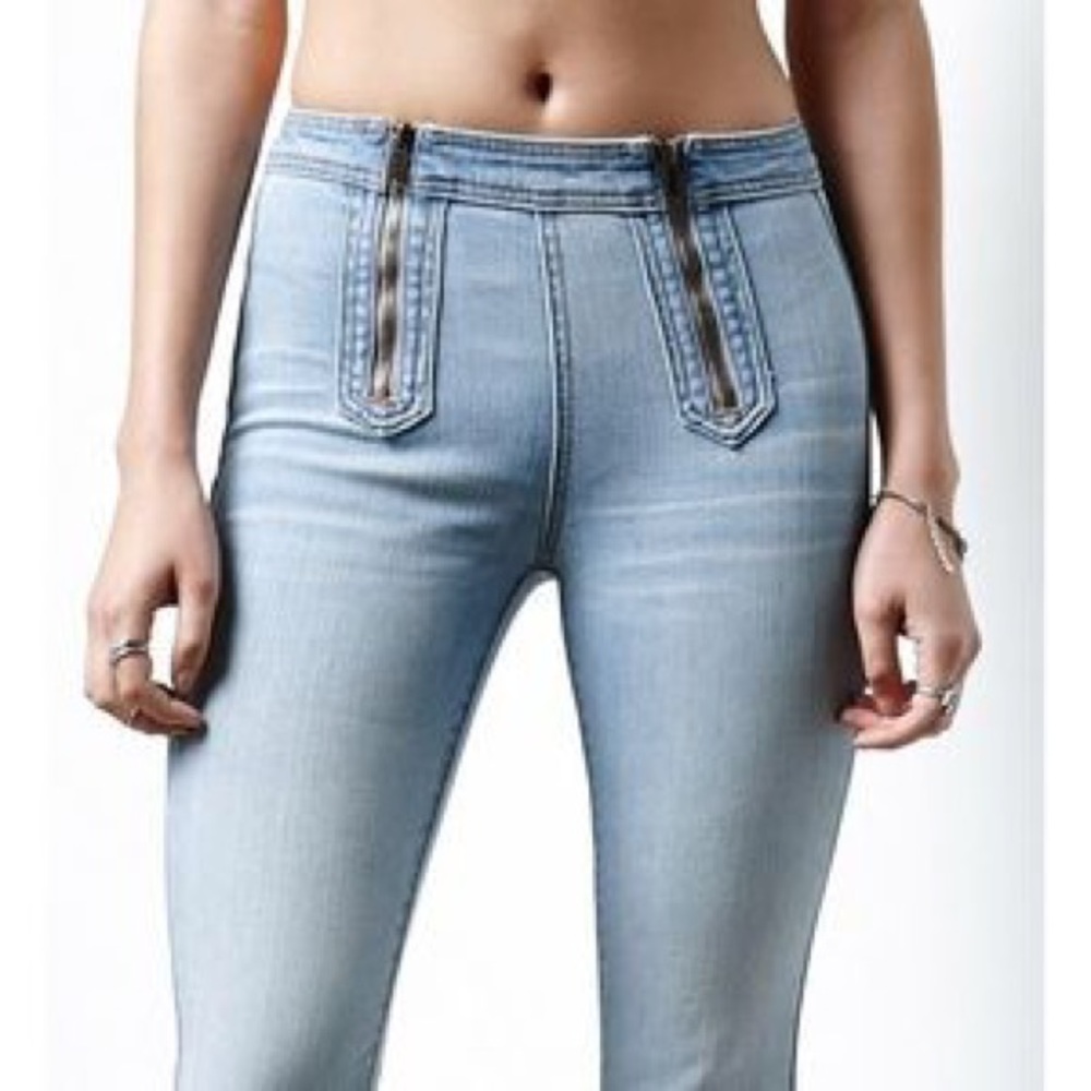 P.S Erin Wasson Wide Leg Zipper Jeans